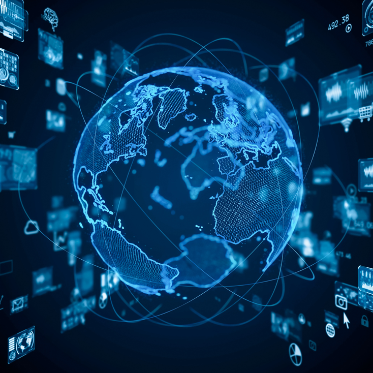 Global communications networks illustration